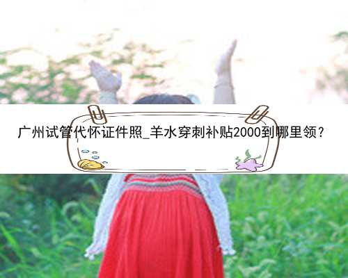 广州试管代怀证件照_羊水穿刺补贴2000到哪里领？